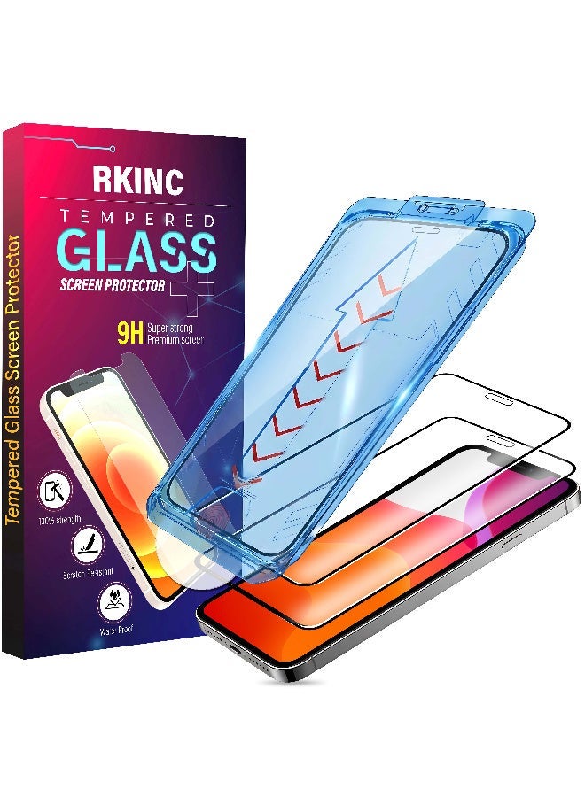 RKINC Screen Protector [2-Pack] for iPhone 12 Pro Max [Automatic Installation] Tempered Glass HD [10X Military Grade Protection] Scratch-Resistant, Shatter-Proof - Image 1